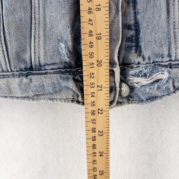 Old Navy Denim Jean Jacket Womens M Light Blue Distressed Button Cotton - Picture 7 of 10